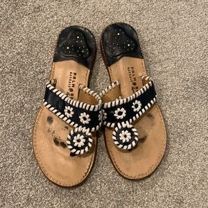 Palm Beach Sandals- Navy and White